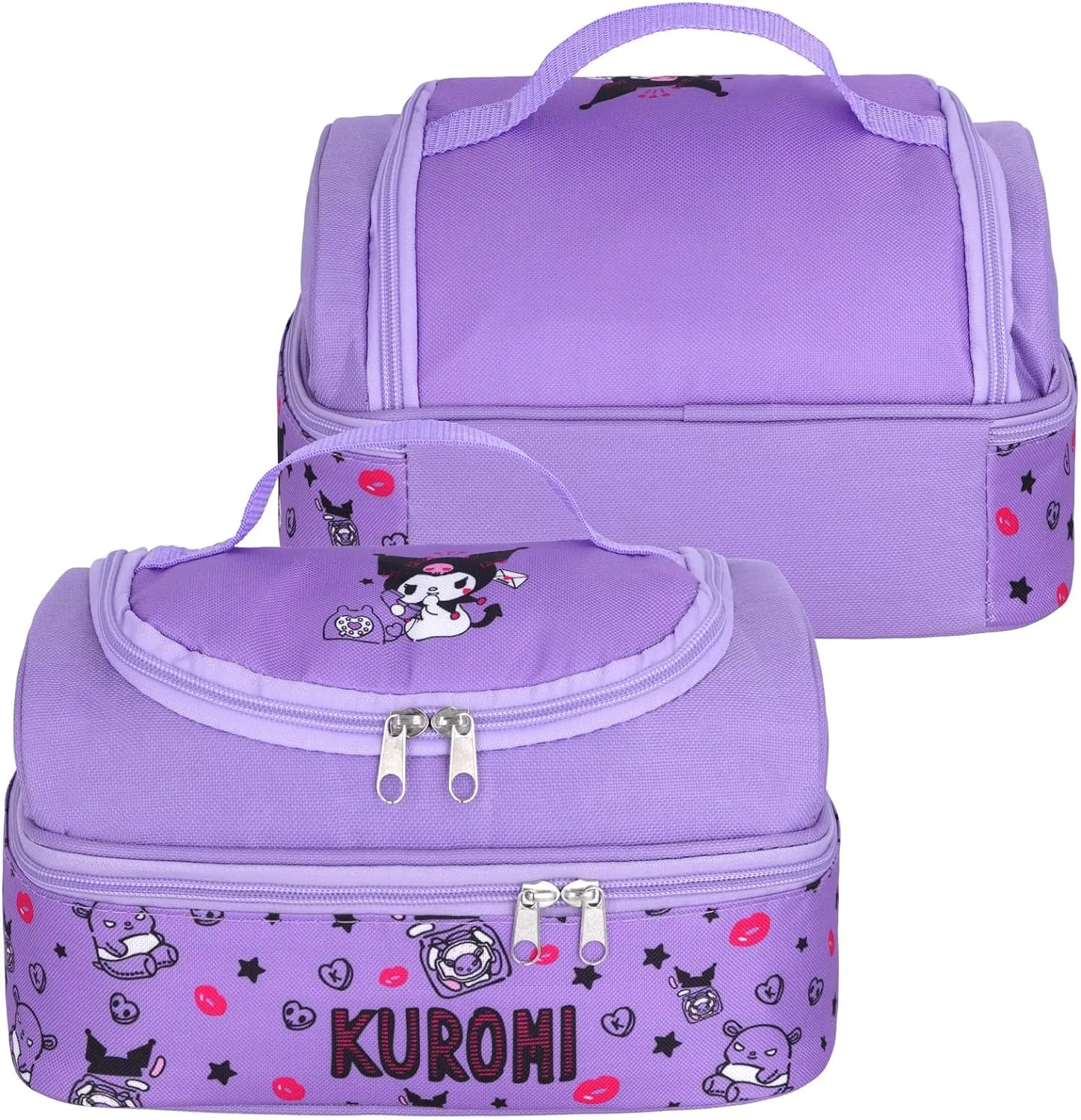 Roffatide Handbag for Man Woman Leakproof Large Compartment Food Container Tote for Work Travel Purple