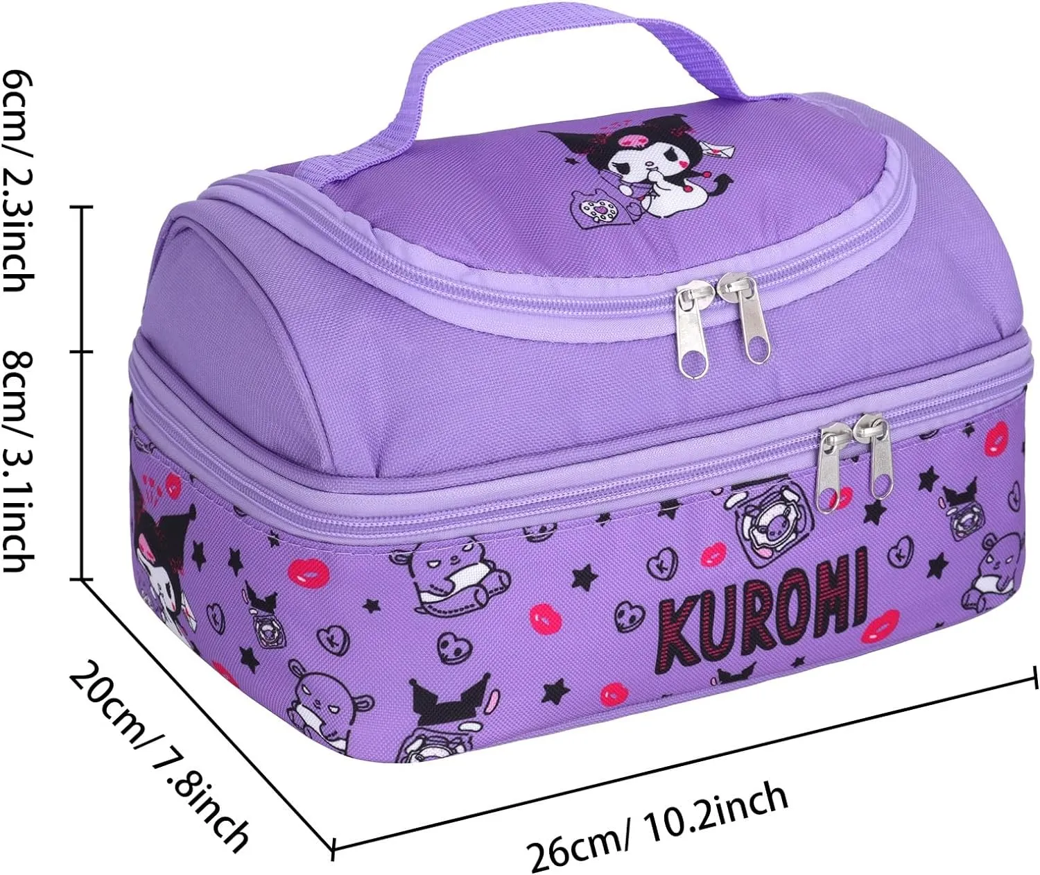 Roffatide Handbag for Man Woman Leakproof Large Compartment Food Container Tote for Work Travel Purple