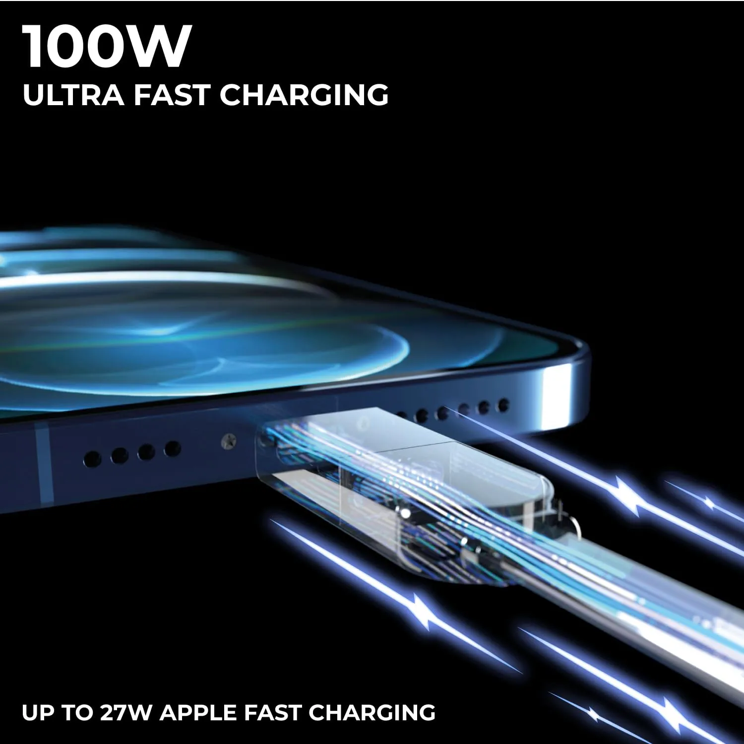 Rolling Square inCharge X, Multi Charging Cable, Portable Keychain Charger Cable, 6-in-1 with 100W Ultra-Fast Charging Power, Saturn Gold, Multi Charger