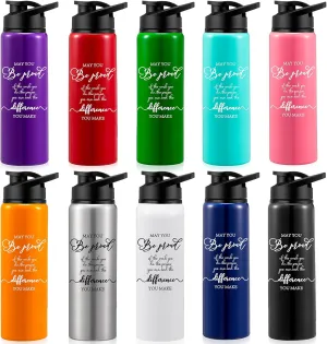 Roshtia 10 Pcs Aluminum Water Bottles Thank You Gifts Teacher Appreciation Gifts Bulk Water Bottles with Lids May You Be Proud of Reusable Leakproof for School Mother Employee Coworker(25 oz)