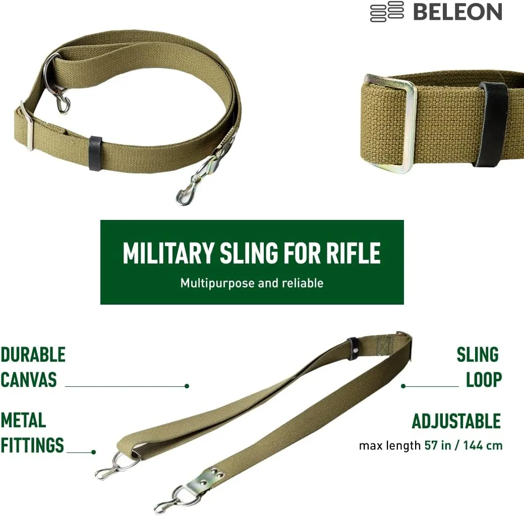 Russian Two Point Sling with Metal Hook Soviet Military Canvas Rifle Sling for Outdoors