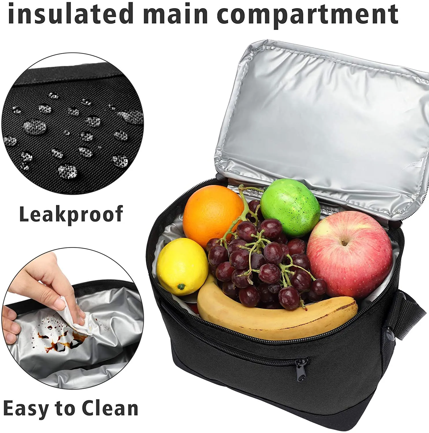 Rynx | Insulated Lunch Box, Airbuyw 6 Boxes Small Leak-proof Insulated Cooler Tote Container Lunch Box Package With Adjustable Strap For Women Men