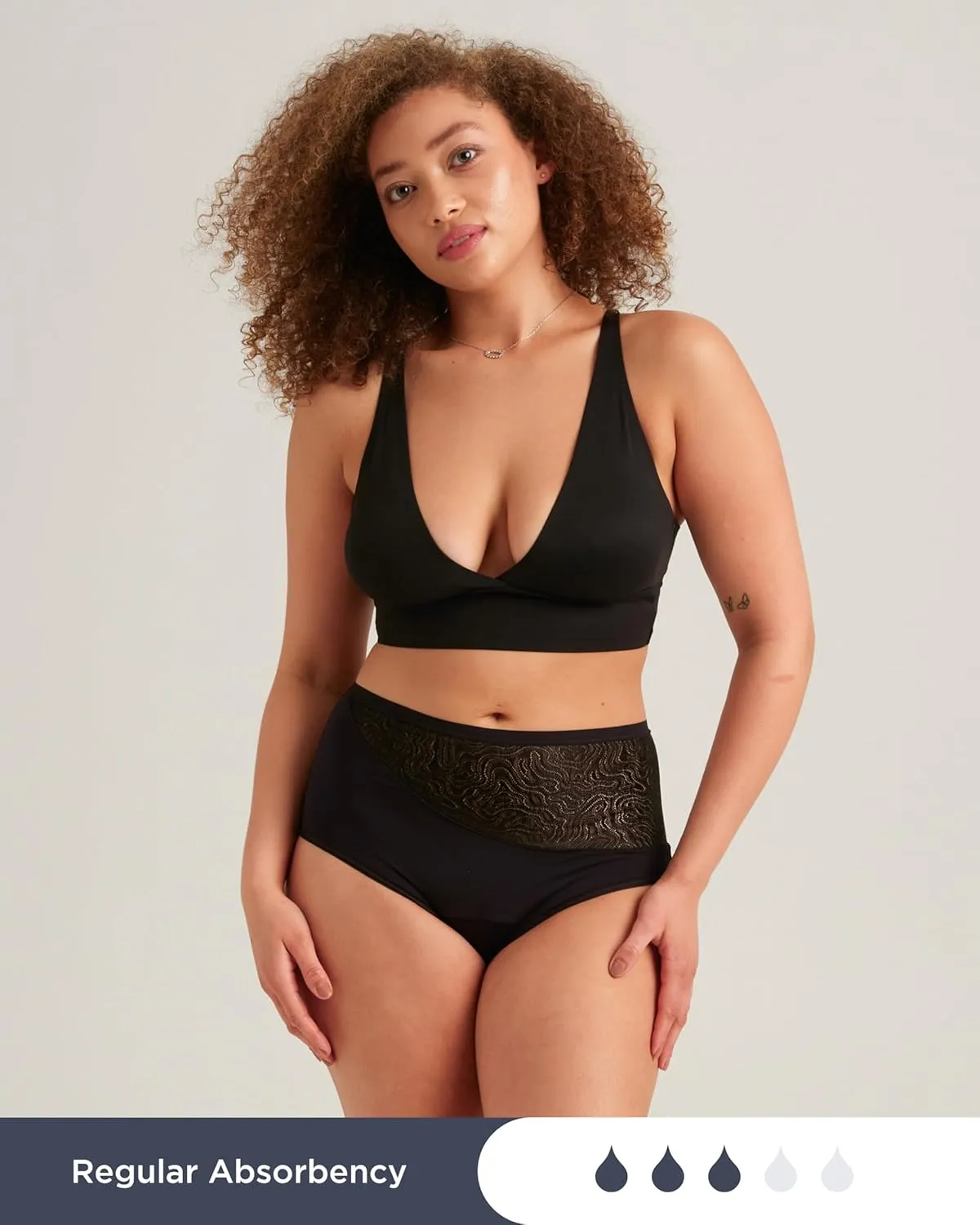 saalt Lace High Waisted Period Underwear – Leakproof, Silky Soft, Recycled Fabric, Full Coverage