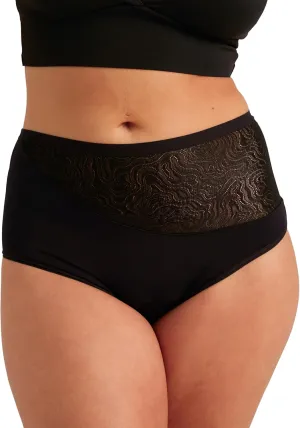 saalt Lace High Waisted Period Underwear – Leakproof, Silky Soft, Recycled Fabric, Full Coverage