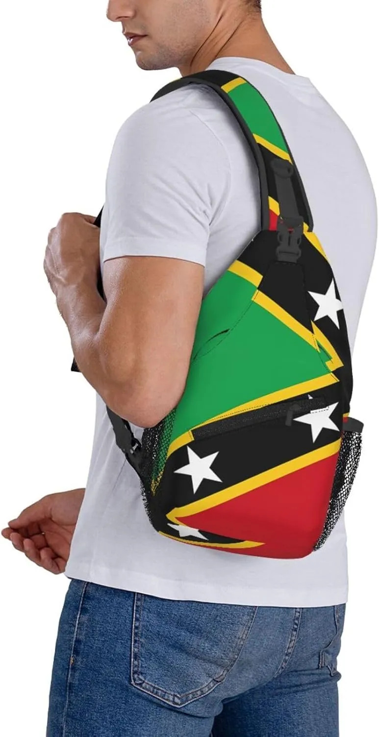 Saint Lucia Flag Sling Bag Adjustable Chest Bags Casual Crossbody Bag Travel Shoulder Backpack