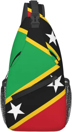 Saint Lucia Flag Sling Bag Adjustable Chest Bags Casual Crossbody Bag Travel Shoulder Backpack