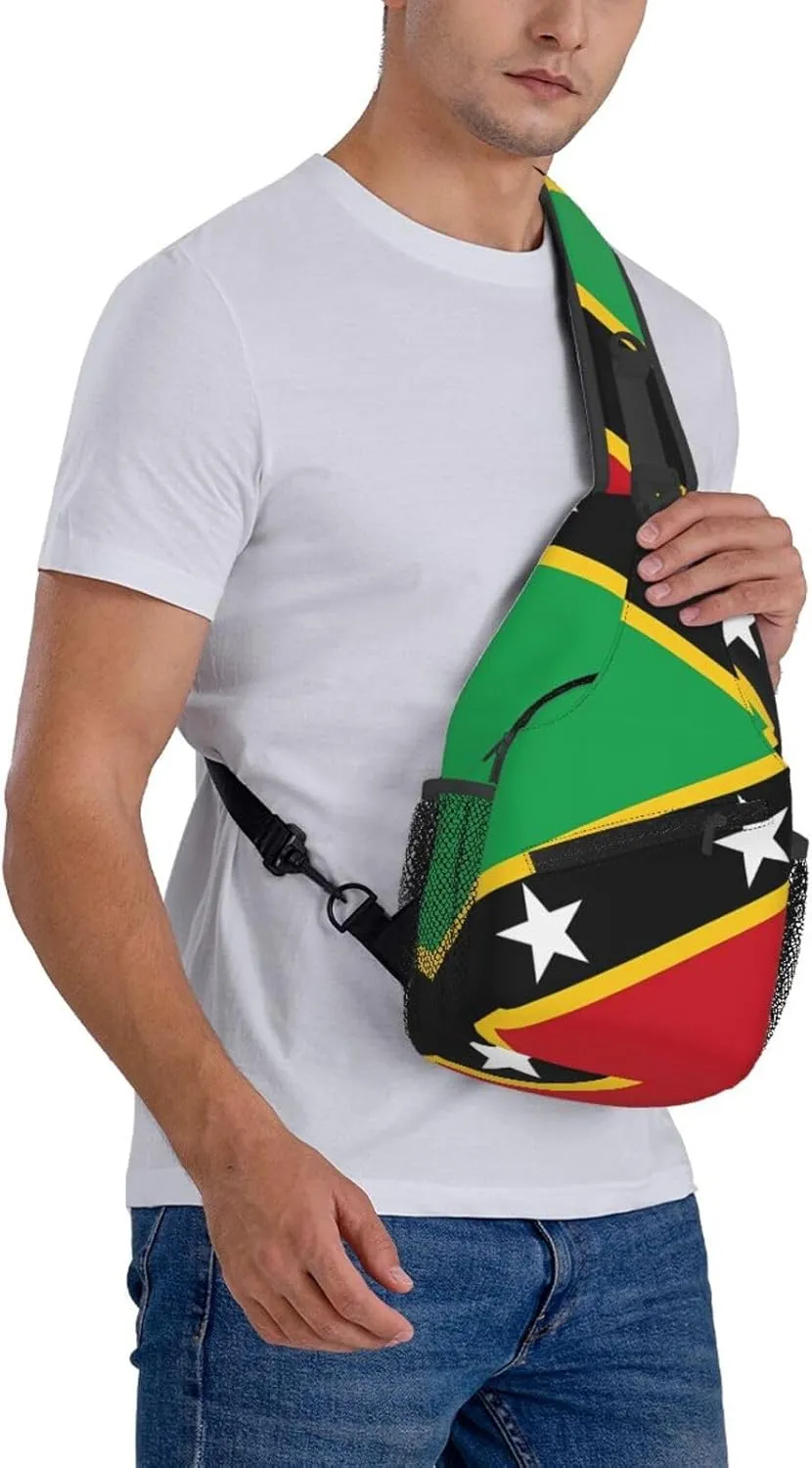 Saint Lucia Flag Sling Bag Adjustable Chest Bags Casual Crossbody Bag Travel Shoulder Backpack