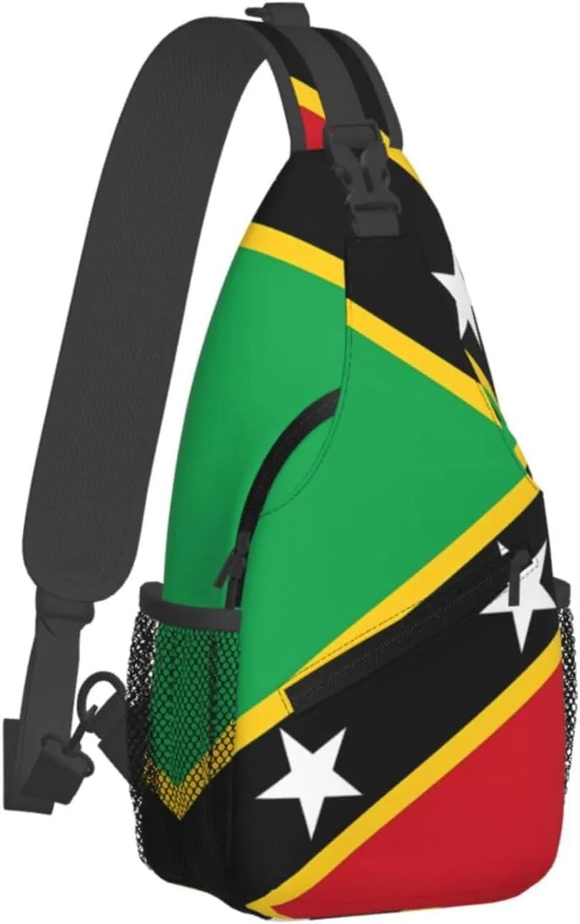 Saint Lucia Flag Sling Bag Adjustable Chest Bags Casual Crossbody Bag Travel Shoulder Backpack