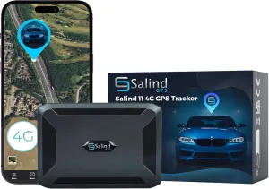SALIND 11 4G GPS Tracker - Real-Time Tracker for Vehicles, Cars, Fleets, LTE Device w/Magnetic, US & Worldwide SIM Card Included, iOS/Android Compatible, Up to 70 Days Battery - Subscription Required