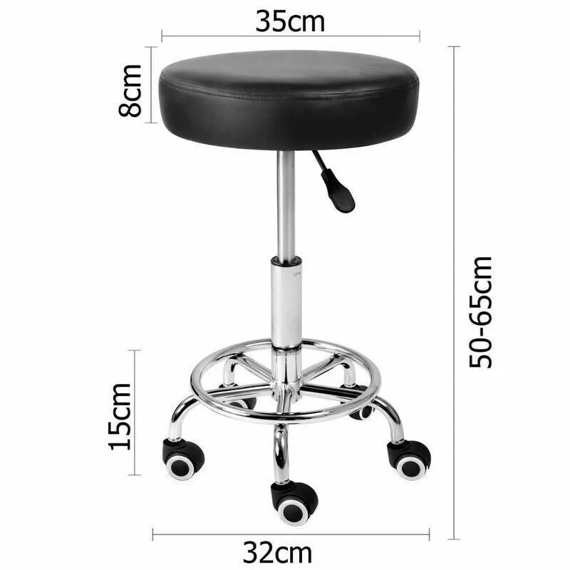 Salon Stool Hairdressing Massage Chair Black Swivel Barber Hydraulic Lift PU