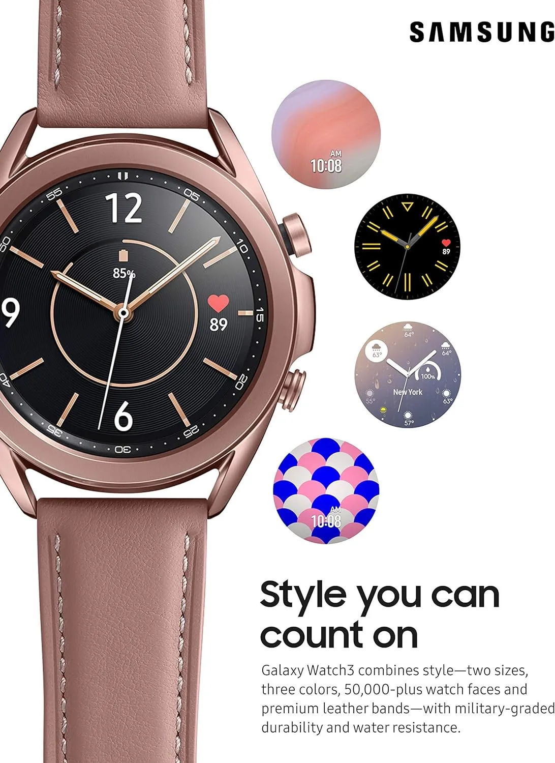 Samsung Galaxy Watch 3 (41mm, GPS, Bluetooth) Smart Watch Mystic Bronze (US Version, ) (Renewed)