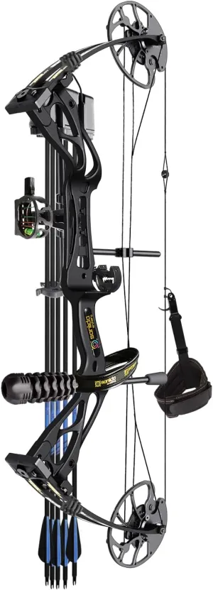 Sanlida Archery Dragon X8 RTH Compound Bow Package for Adults and Teens,18”-31” Draw Length,0-70 Lbs Draw Weight,up to IBO 310 fps,No Bow Press Needed,Limbs Made in USA,Limited Life-time Warranty