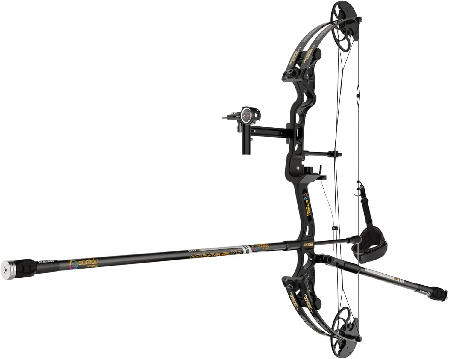Sanlida Hero X8 Junior Professional- Grade Standard Target Compound Bow and Arrow Kit with Target Accessories for Competition for Juniors, Youths, Ladies/Limited Life-time Warranty/7-35Lbs/14-60Lbs