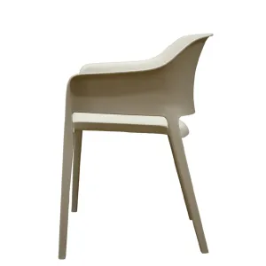 Sarah Stackable Polypropylene Chair | Black, Cream, Grey or Clay Indoor/Outdoor
