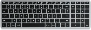 Satechi Slim X2 Bluetooth Backlit Keyboard With Numeric Keypad Illuminated Keys & Multi-Device Sync for M2/M1 MacBook Pro/Air, iPad Pro/Air, Mac Mini, iMac (Space Gray)