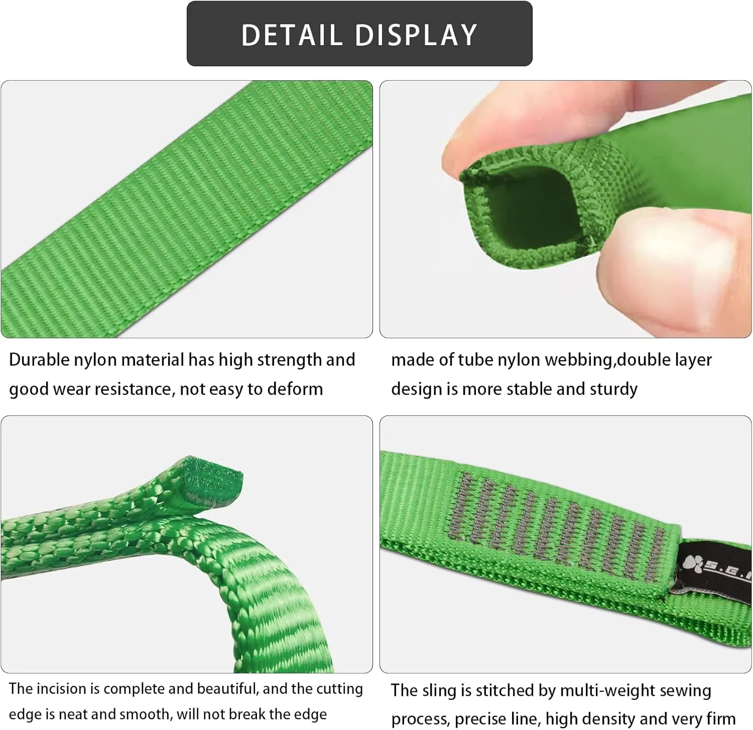 SEPEAK 25mm Nylon Climbing Sling Loop Runners, 29KN/6520 lbs, 1-Inch Tubular Webbing, Sturdy Sewn Strap for Arborist,Climbing,Positioning,Rigging, Ziplining, Anchoring,Hanging,Stretching