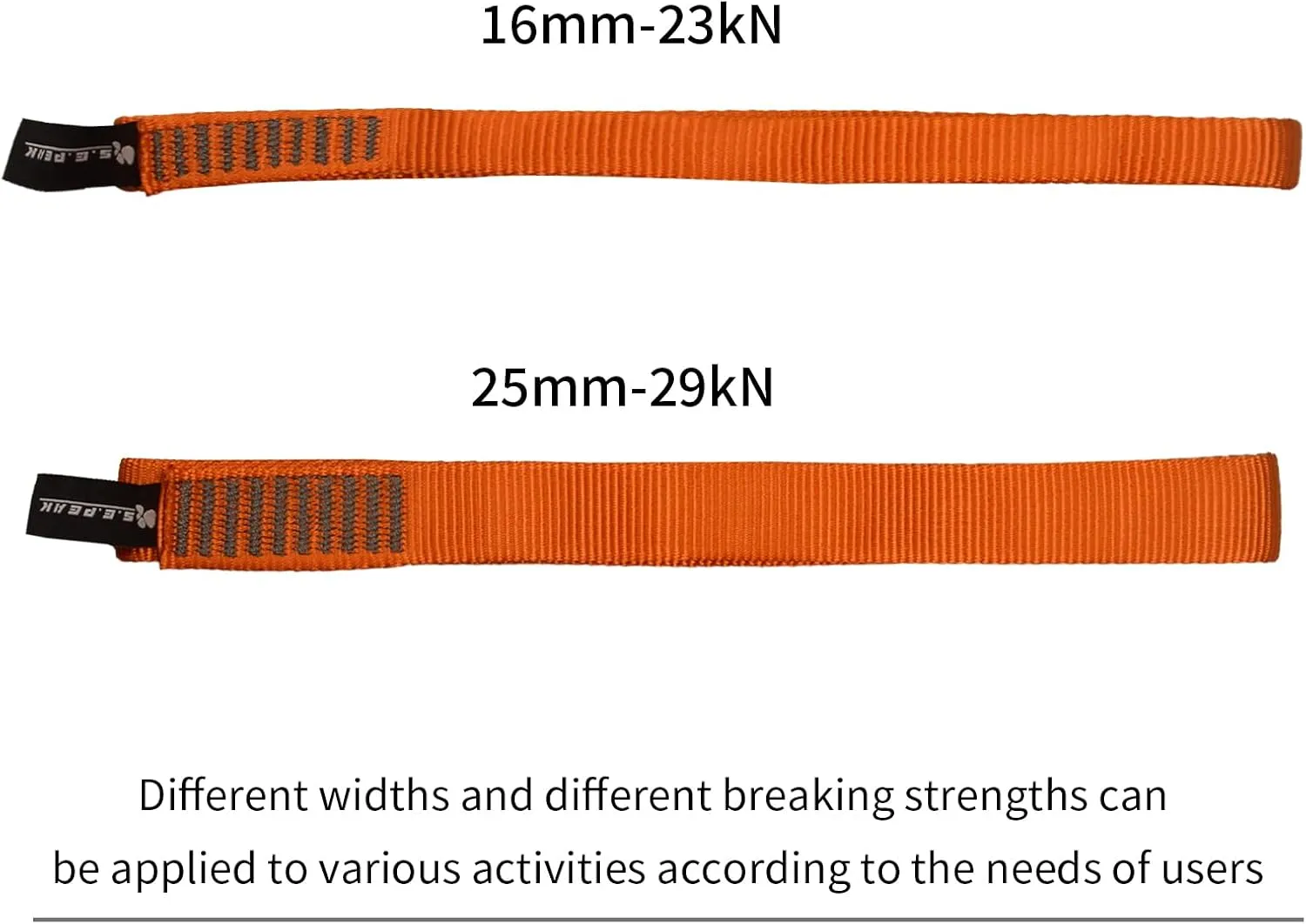 SEPEAK 25mm Nylon Climbing Sling Loop Runners, 29KN/6520 lbs, 1-Inch Tubular Webbing, Sturdy Sewn Strap for Arborist,Climbing,Positioning,Rigging, Ziplining, Anchoring,Hanging,Stretching