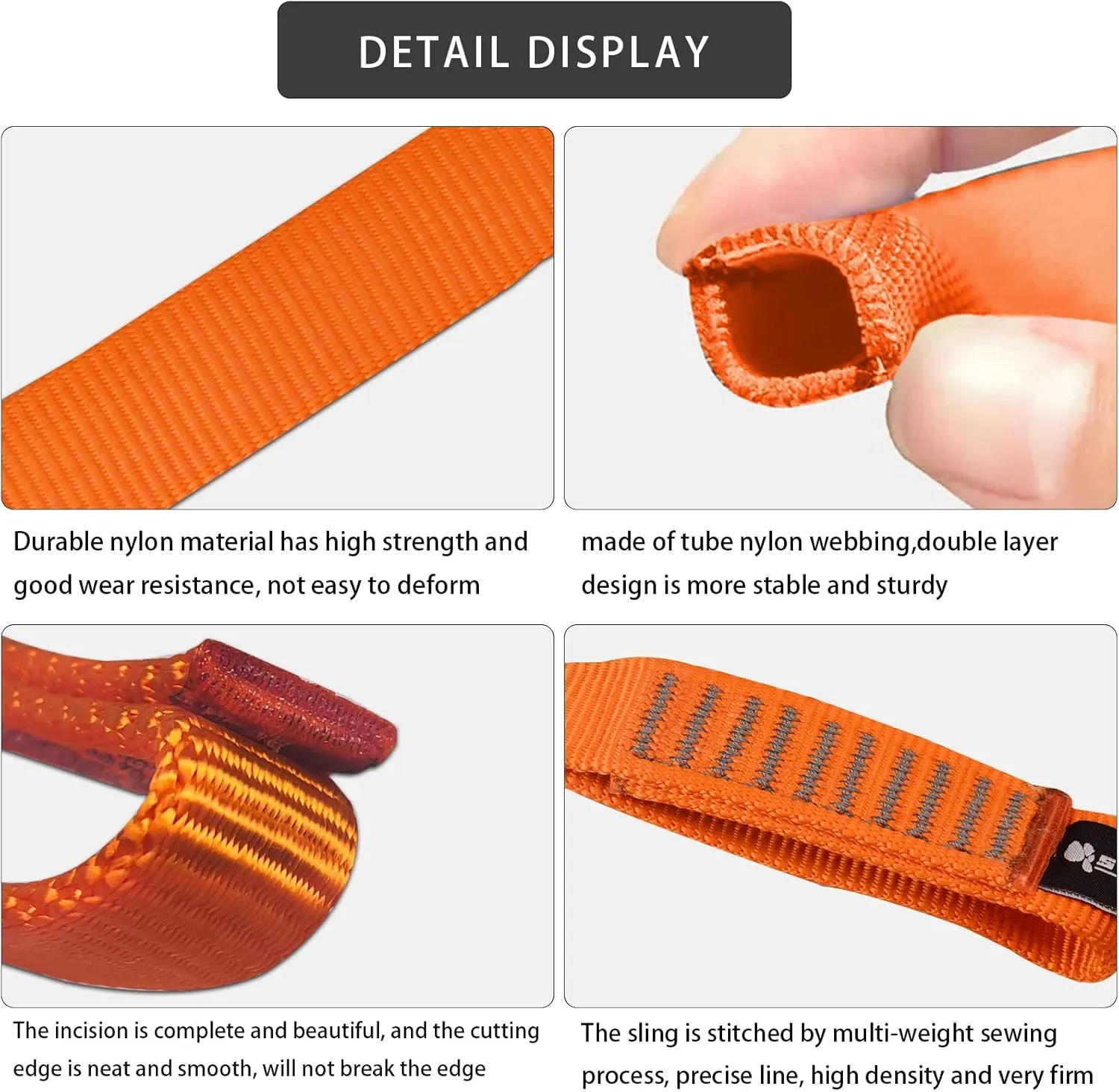 SEPEAK 25mm Nylon Climbing Sling Loop Runners, 29KN/6520 lbs, 1-Inch Tubular Webbing, Sturdy Sewn Strap for Arborist,Climbing,Positioning,Rigging, Ziplining, Anchoring,Hanging,Stretching
