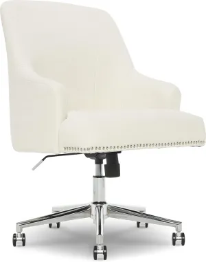 Serta Leighton Home Office Chair, Ivory 27.25D x 24W x 38.75H in