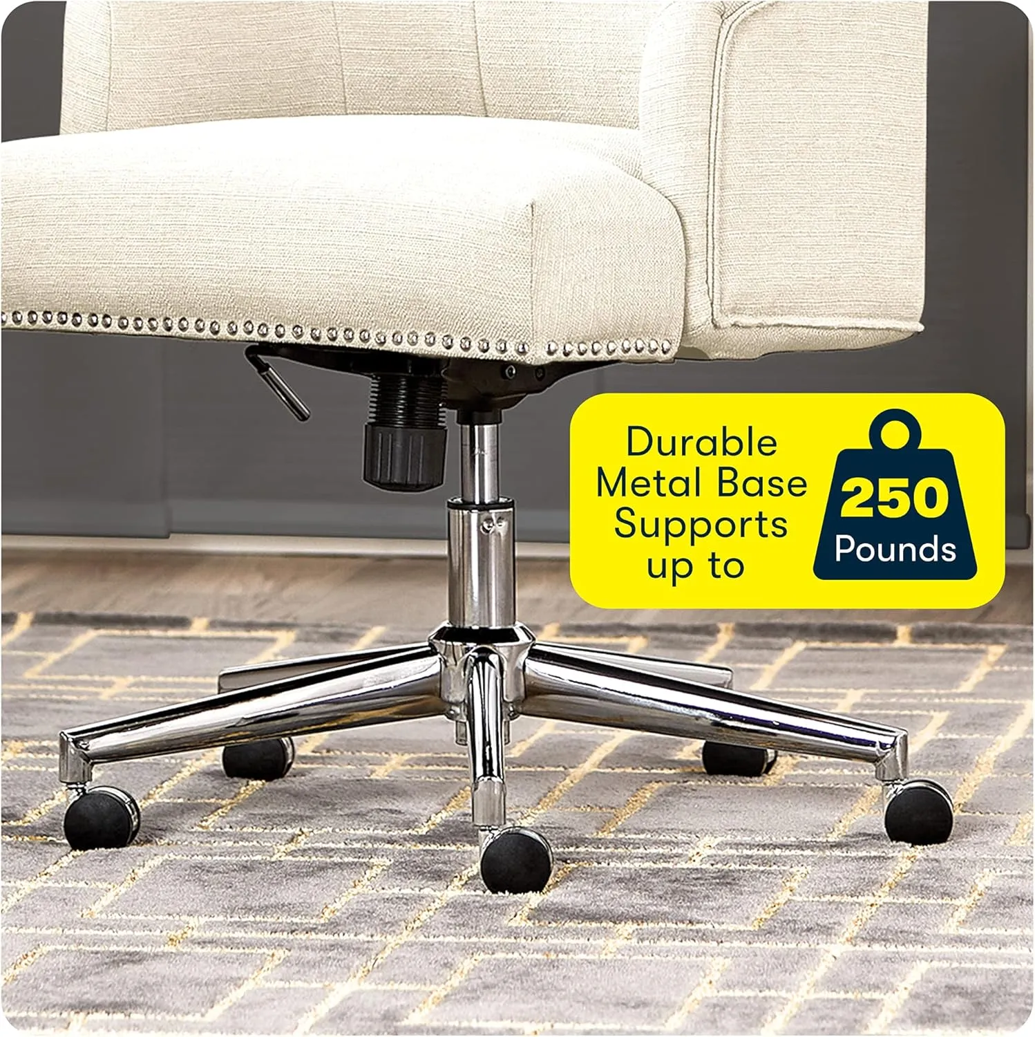 Serta Leighton Home Office Chair, Ivory 27.25D x 24W x 38.75H in