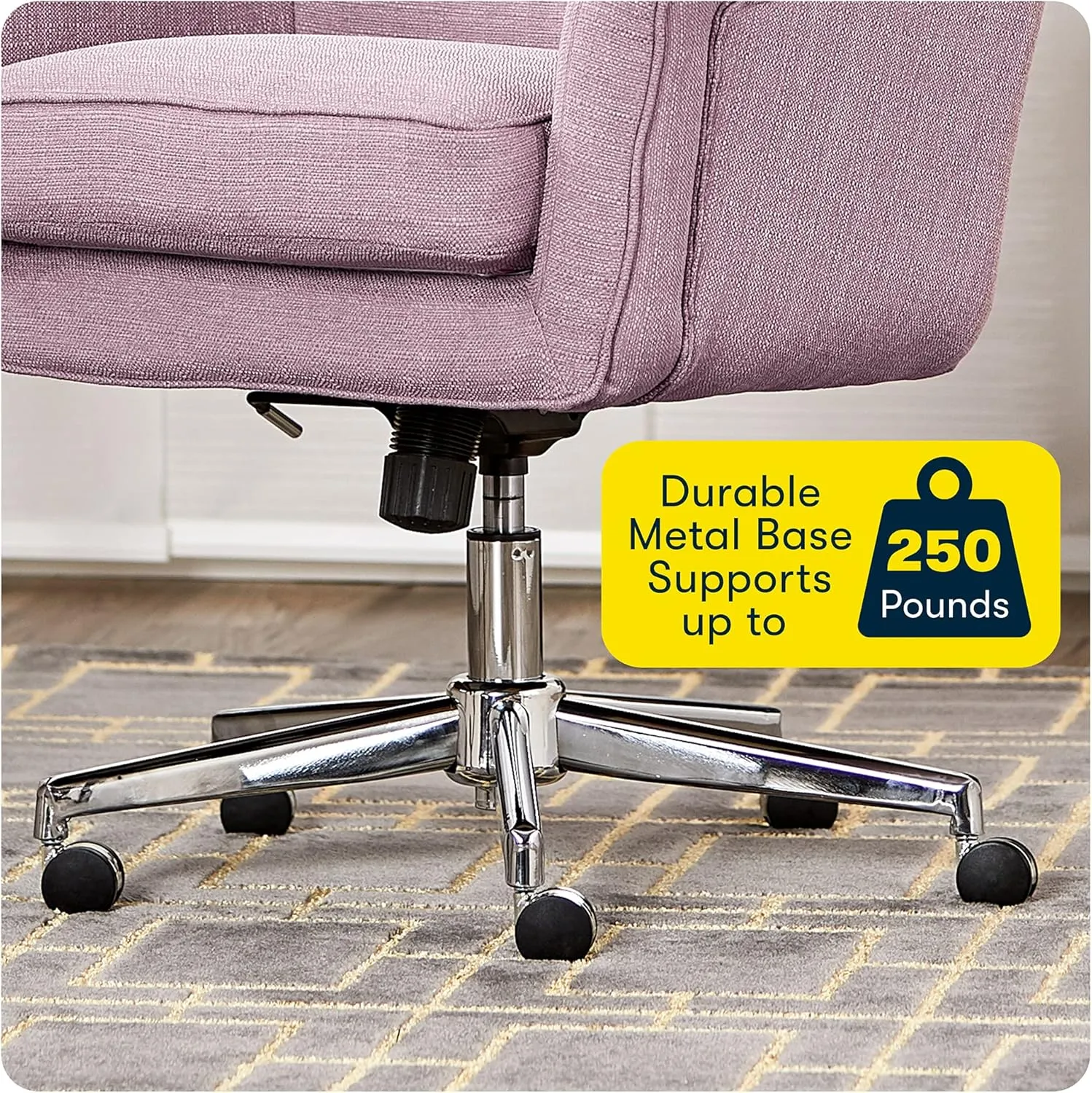 Serta Style Ashland Home Office Chair, Fresh Lilac Twill Fabric