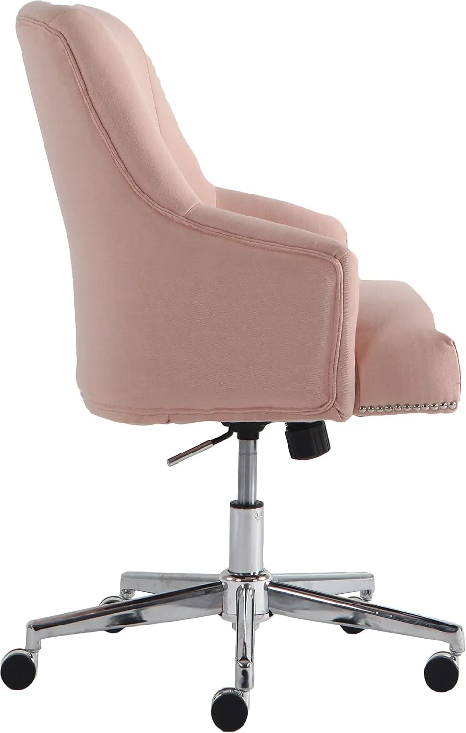 Serta Style Leighton Home Office Chair, Party Pink Twill Fabric 27.25D x 24W x 38.75H in