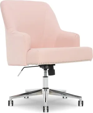 Serta Style Leighton Home Office Chair, Party Pink Twill Fabric 27.25D x 24W x 38.75H in