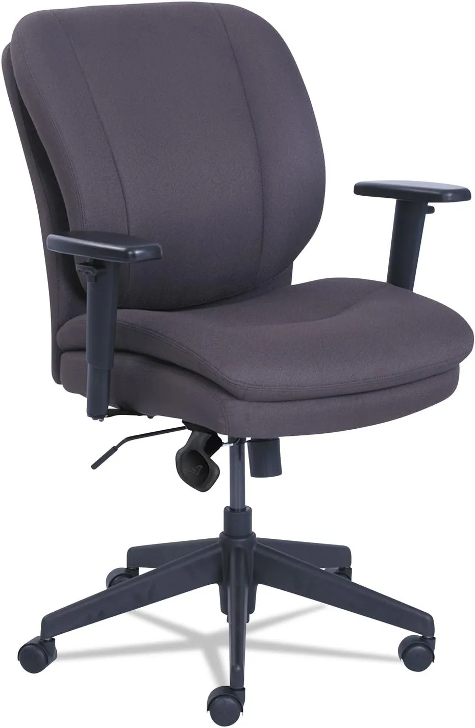 SertaPedic Cosset Ergonomic Task Chair, Supports Up to 275 Lb, 19.5" to 22.5" Seat Height, Gray Seat/Back, Black Base