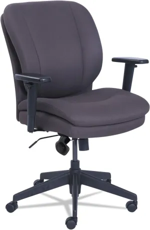 SertaPedic Cosset Ergonomic Task Chair, Supports Up to 275 Lb, 19.5" to 22.5" Seat Height, Gray Seat/Back, Black Base