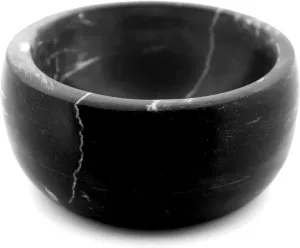 ShayVe Marble Shave Bowl - Exquisite Heat Insulated Wet Shaving Kit Addition (Black and White Marble)