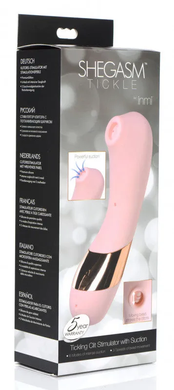 Shegasm Tickling  Stimulator With Suction - Pink