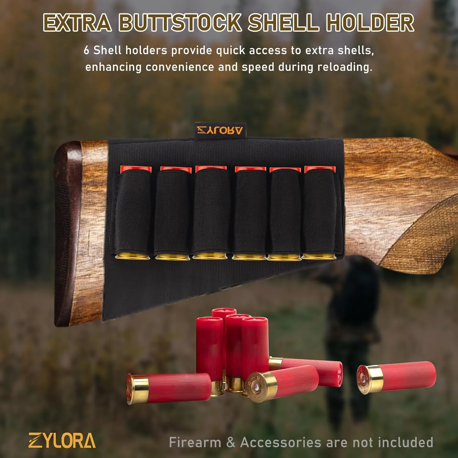 Shotgun Sling with 15 Shell Holders for 12ga 20ga Shotguns, Adjustable Gun Sling with Swivels and Buttstock Ammo Holder, Hunting and Shotting Accessory