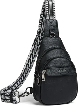 Shrrie Small Sling Bag for Women, Vegan Leather Crossbody Bags for Women Trendy Crossbody Purse Chest Bag for Travel