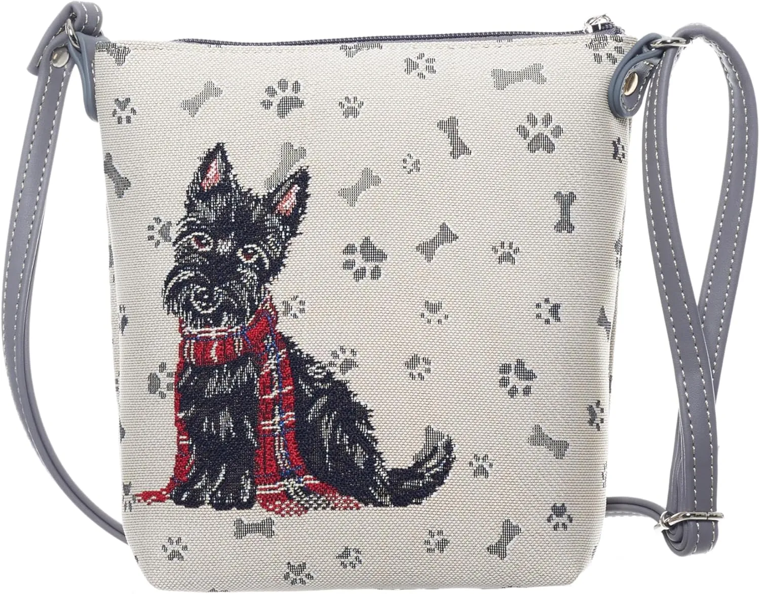 Signare Tapestry Scottie Dog Design Small Crossbody Bag Sling Purse For Women (SLING-SCOTTIE)