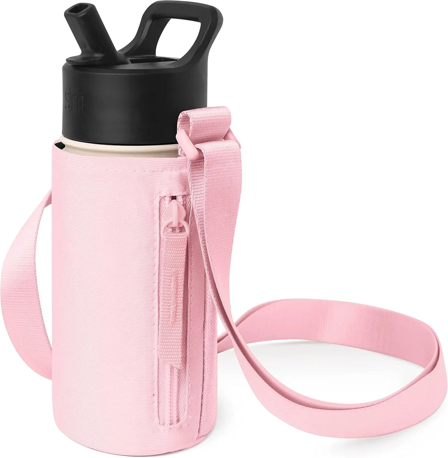 Simple Modern Kid's Water Bottle Carrier Sling with Adjustable Strap | Bottle Holder Crossbody Bag for Walking, Hiking and School | Summit Collection | Blush