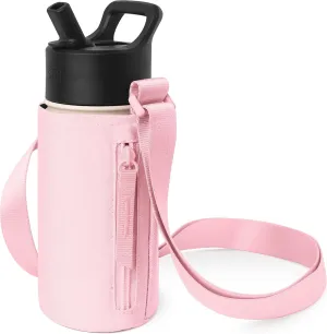 Simple Modern Kid's Water Bottle Carrier Sling with Adjustable Strap | Bottle Holder Crossbody Bag for Walking, Hiking and School | Summit Collection | Blush