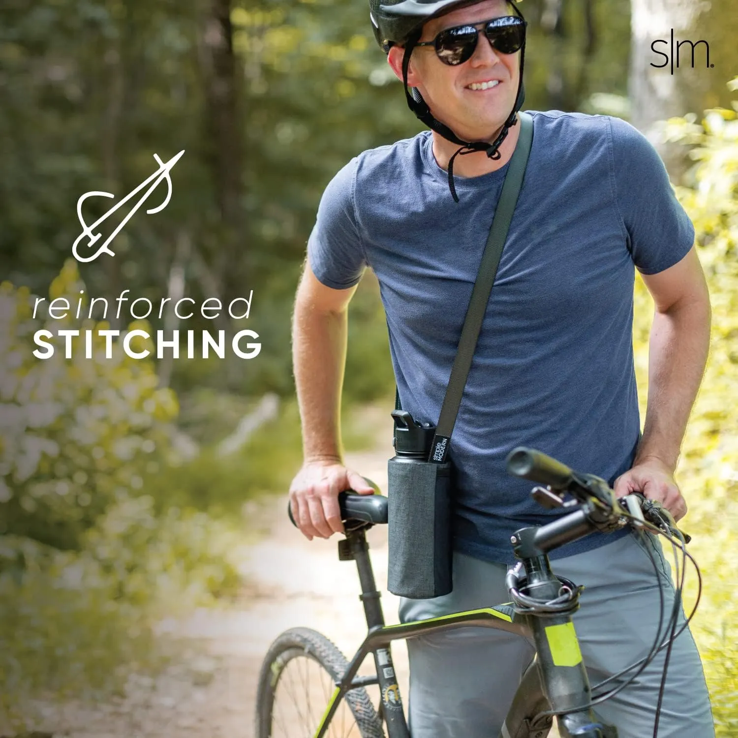 Simple Modern Water Bottle Carrier Sling with Adjustable Strap | Bottle Holder Sleeve for Walking, Hiking and Traveling | Summit Collection | Slate