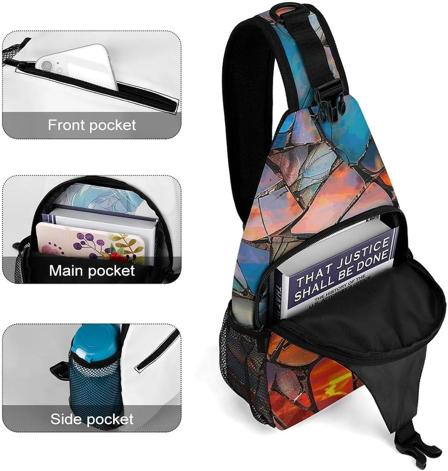 Sling Backpack Crossbody for Man Woman Night at Sunset Cross Body Adjustable Chest Bag