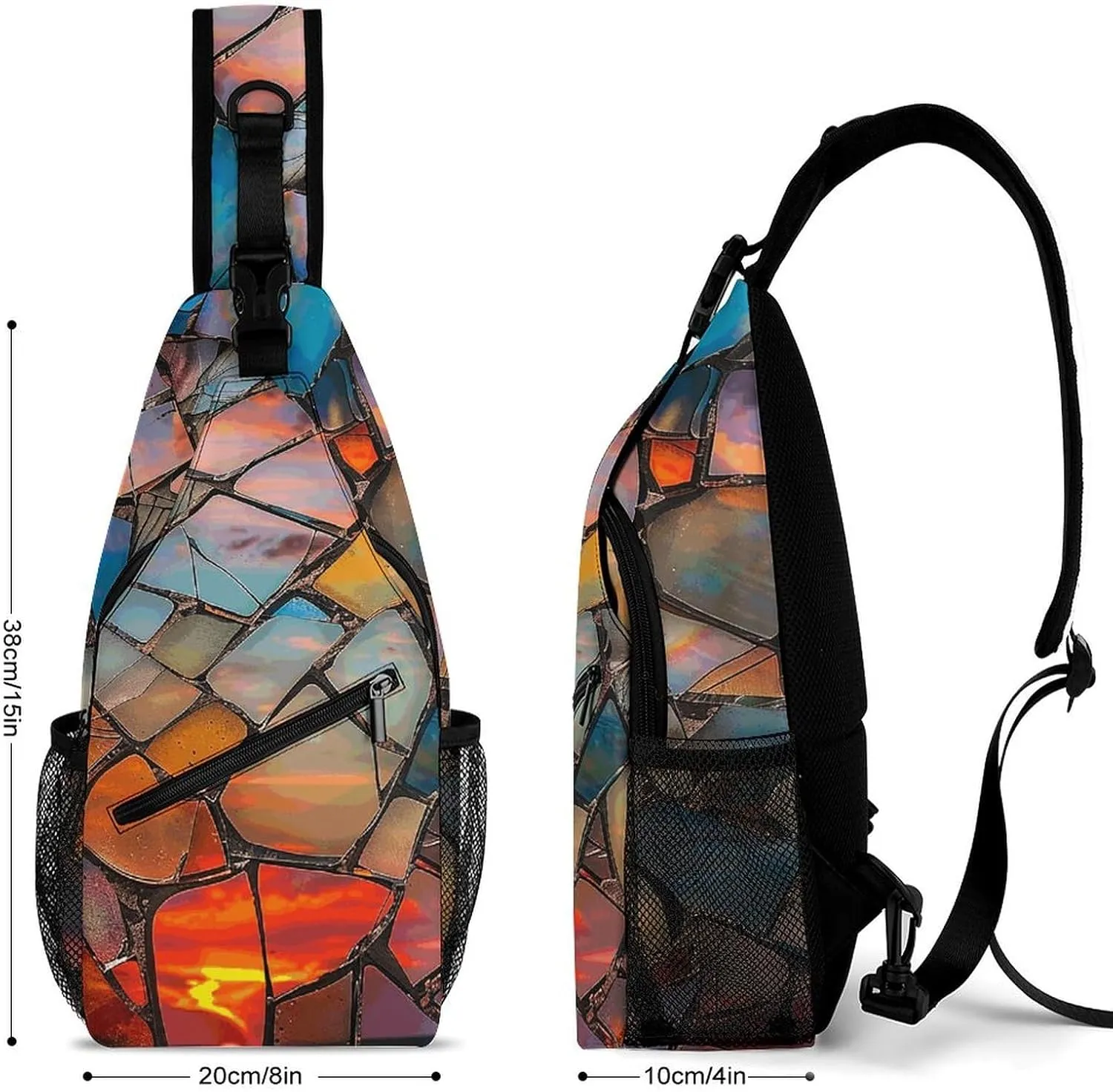 Sling Backpack Crossbody for Man Woman Night at Sunset Cross Body Adjustable Chest Bag