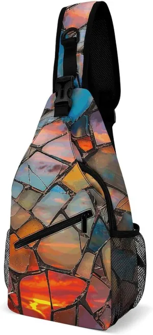 Sling Backpack Crossbody for Man Woman Night at Sunset Cross Body Adjustable Chest Bag