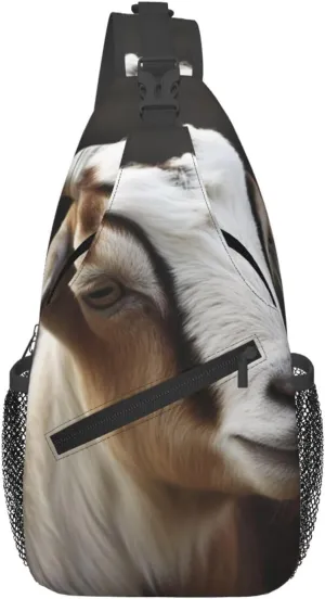 Sling Bags for Women Men Animals Goat Sling Backpack Adjustable Belt Bum Bags Fanny Pack for Travel Sports Running Hiking Waist Packs