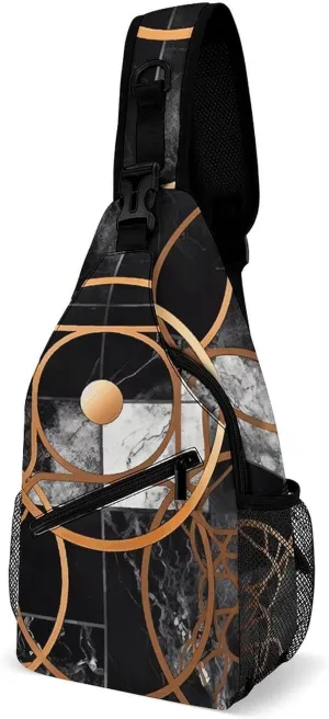 Sling Bags for Women Men Patchwork Pattern Sling Backpack Adjustable Belt Casual Chest Daypack Bum Bags Fanny Pack for Travel Sports Running Hiking Waist Packs