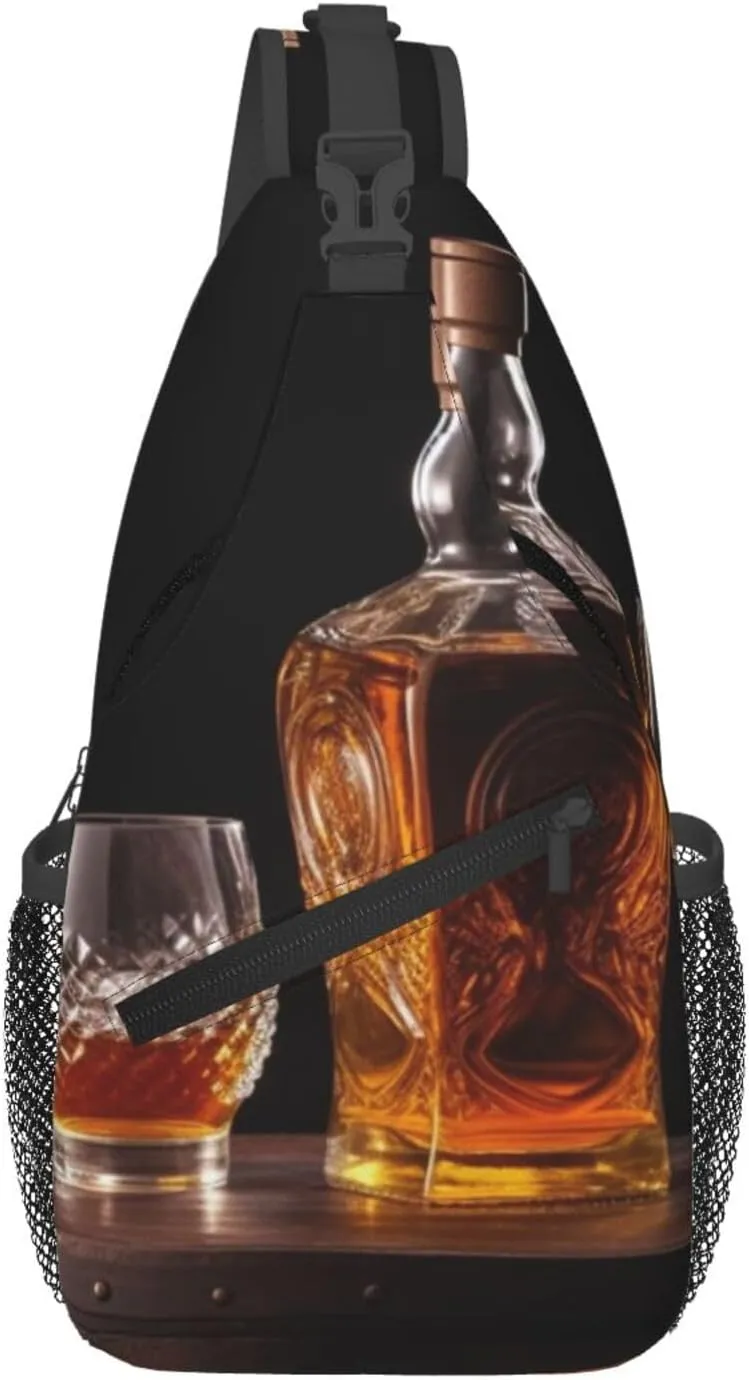 Sling Bags for Women Men Whisky Beer Pictures Sling Backpack Adjustable Belt Bum Bags Fanny Pack for Travel Sports Running Hiking Waist Packs