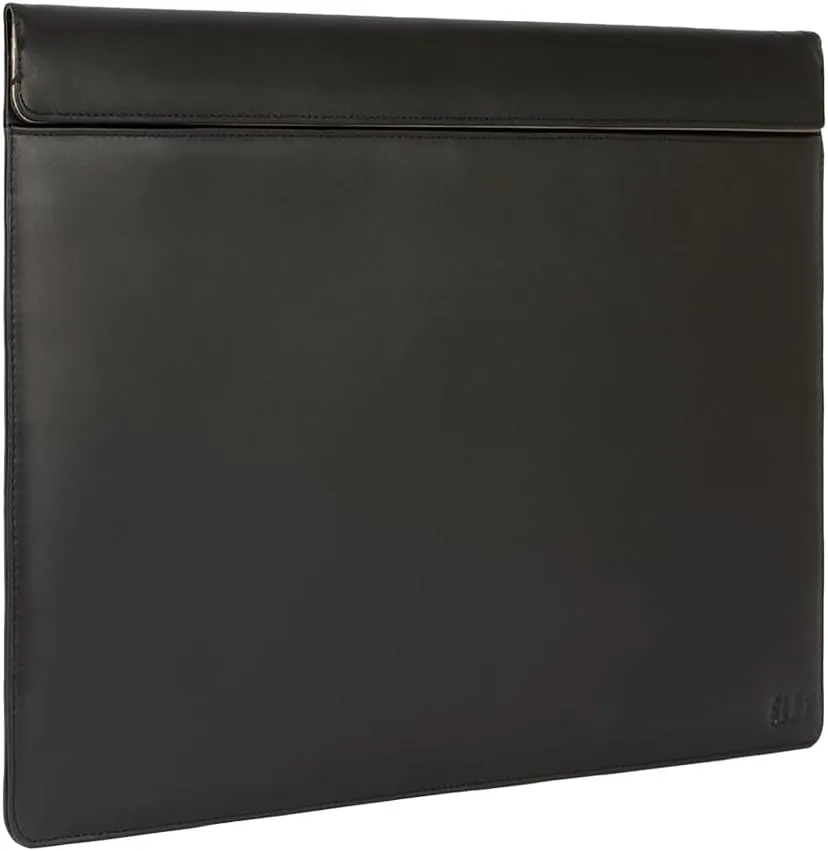 SLNT Leather Faraday Bag with Silent Pocket Technology - Signal Blocking Device Sleeve for 13 inch and 15 inch Laptops and Tablets, Provides Instant Protection (Black Leather, 13 inch)