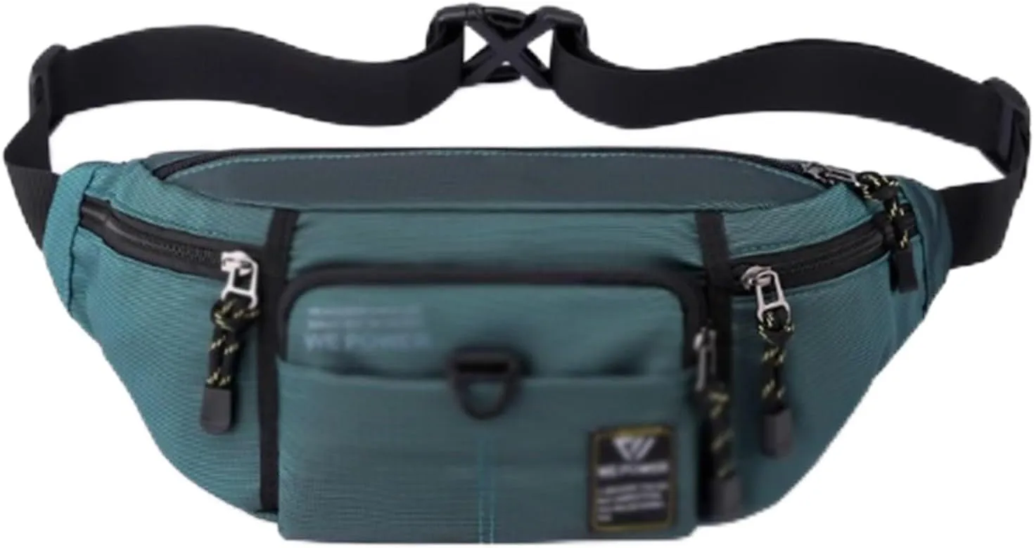 Small Crossbody Fanny Pack with Adjustable Strap, nylon fabric, Sling Chest Bag, Lightweight Running Belt Bag, for Jogging Hiking Hiker Woman Man(A)