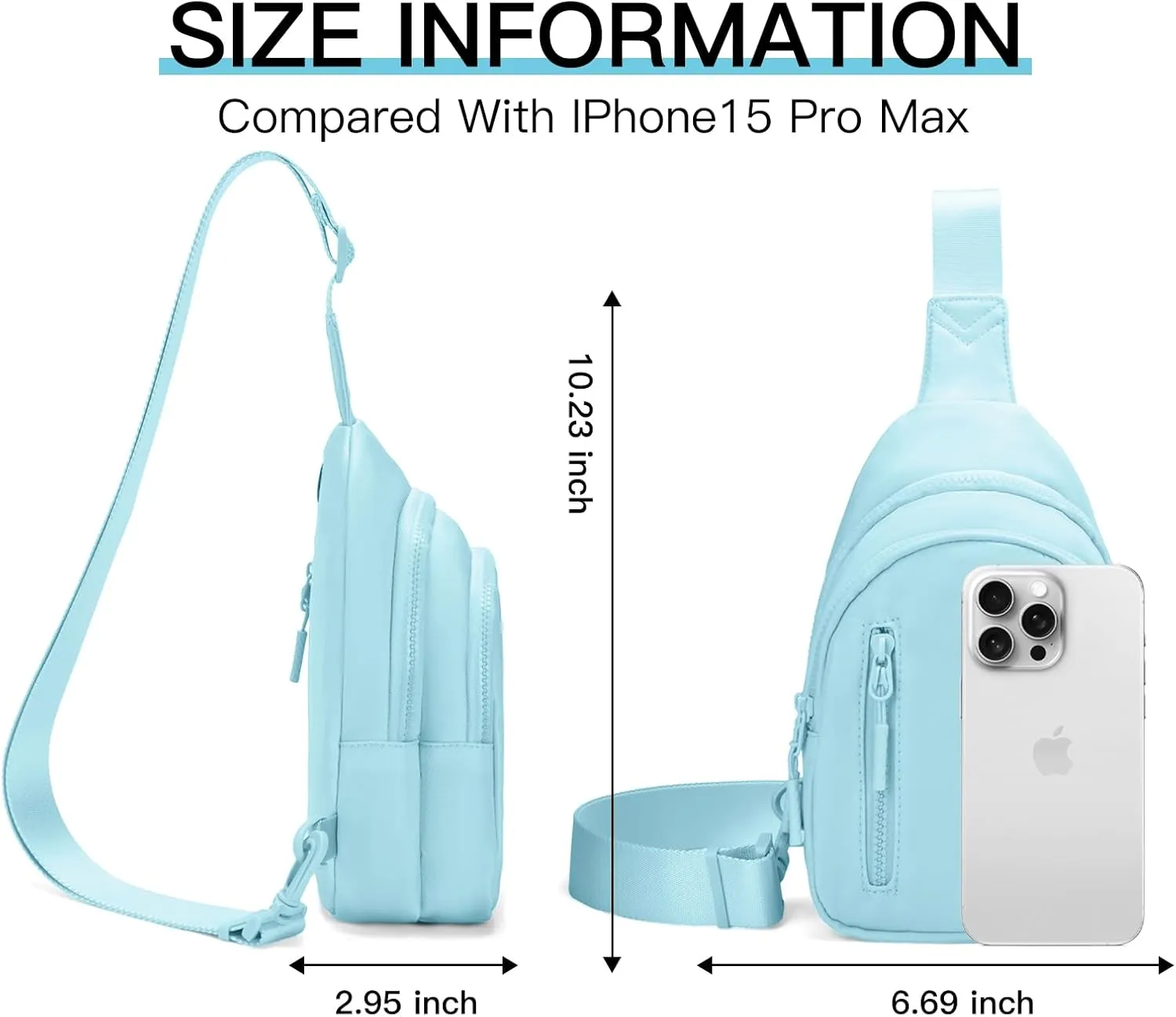 Small Sling Bag Crossbody Bag for Women with 4 Pockets Cross Body Fanny Pack Womens Chest Bag for Outdoors Traveling