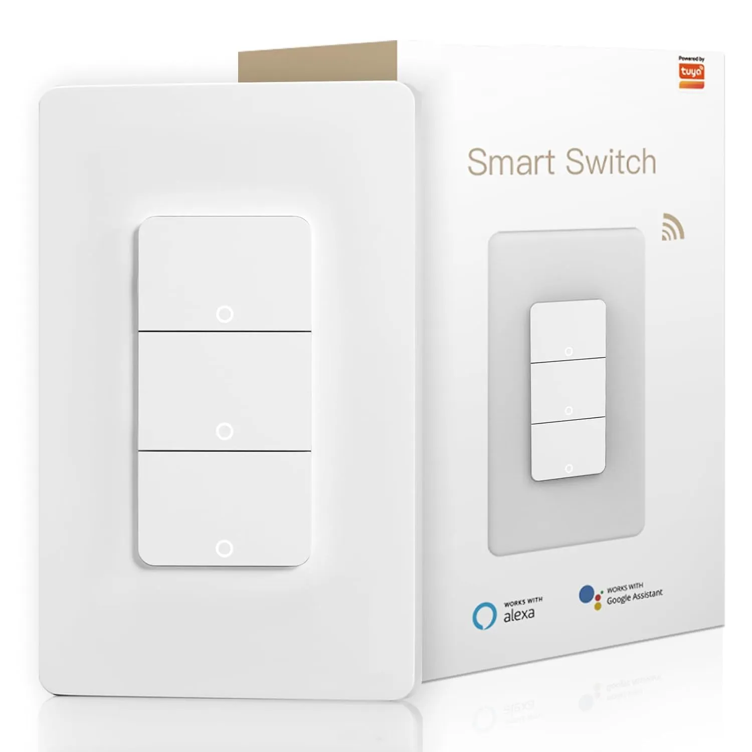Smart Light Switch, Double Smart WiFi Light Switches, Single Pole Smart Switch, Smart Switch 3 Gang Compatible with Alexa Google Assistant