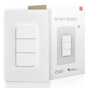 Smart Light Switch, Double Smart WiFi Light Switches, Single Pole Smart Switch, Smart Switch 3 Gang Compatible with Alexa Google Assistant
