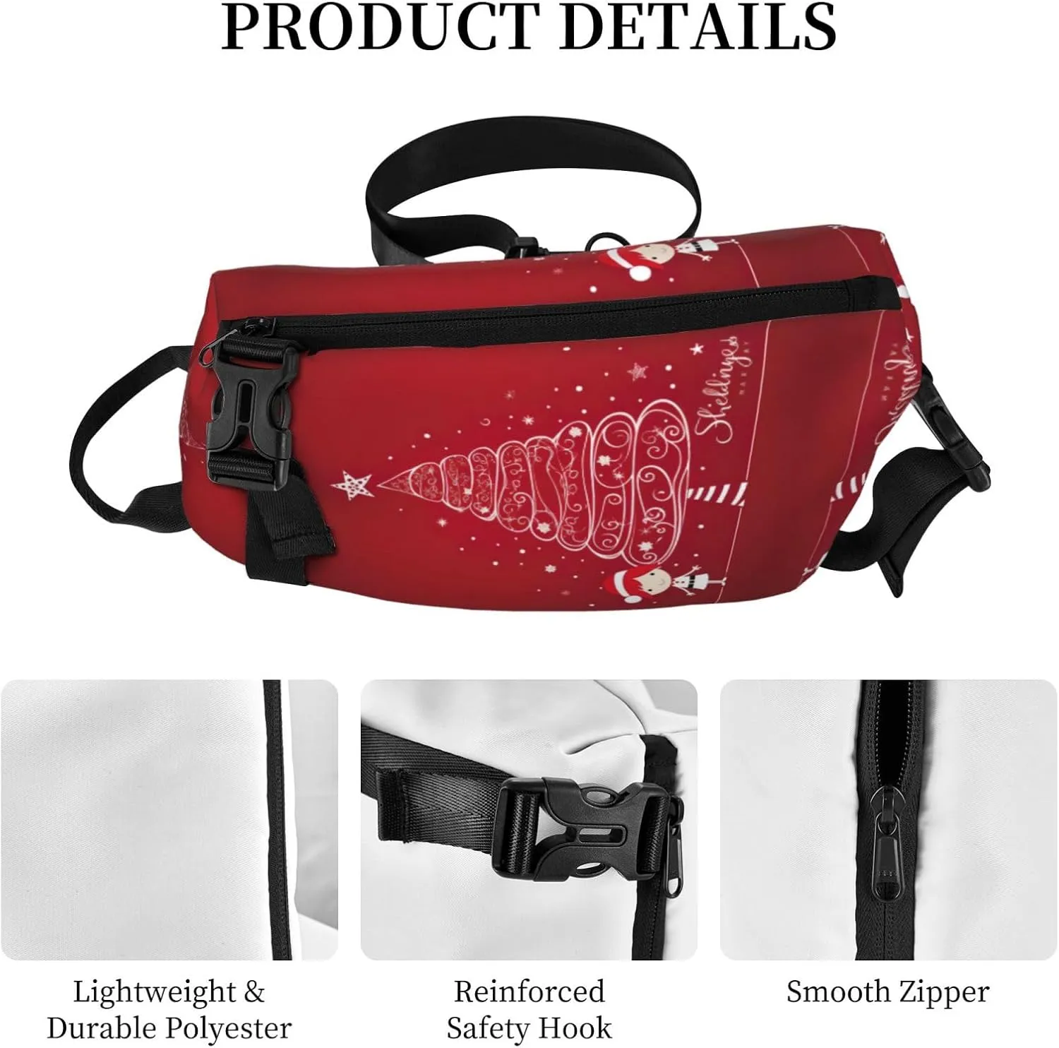 Snowman Christmas Tree Print Lightweight Adjustable Crossbody Backpack Daypack For Men,Women Sling Bag