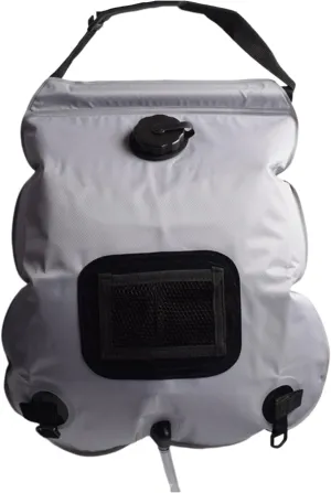 Solar Portable Shower Bag, 5 Gal/20L Solar Heating Outdoor Camping Shower Bag with Shower Heaand Removable Hose,Traveling Shower for Camping, Hiking, Travel, Beach Swimming Silver Gray